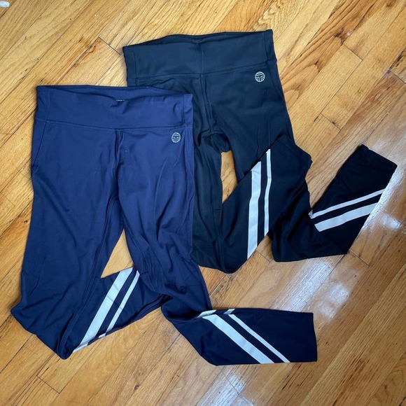 Tory Burch Pants - Bundle of 2 Tory Sport High Rise Chevron Weightless Leggings Black & Navy Sz S